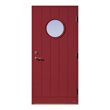 Ytterdörr Leksandsdörren Tunsta Runt Glas Eco74 RC2N