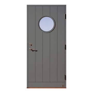 Ytterdörr Leksandsdörren Tunsta Runt Glas Eco74 RC2N