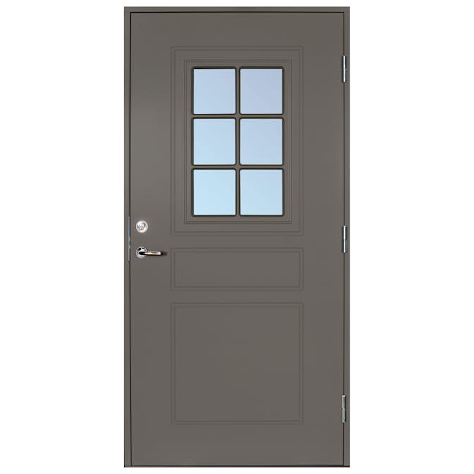Ytterdörr Scandidoor Åmål 90x200 cm Grå Höger Frostat Glas Outlet