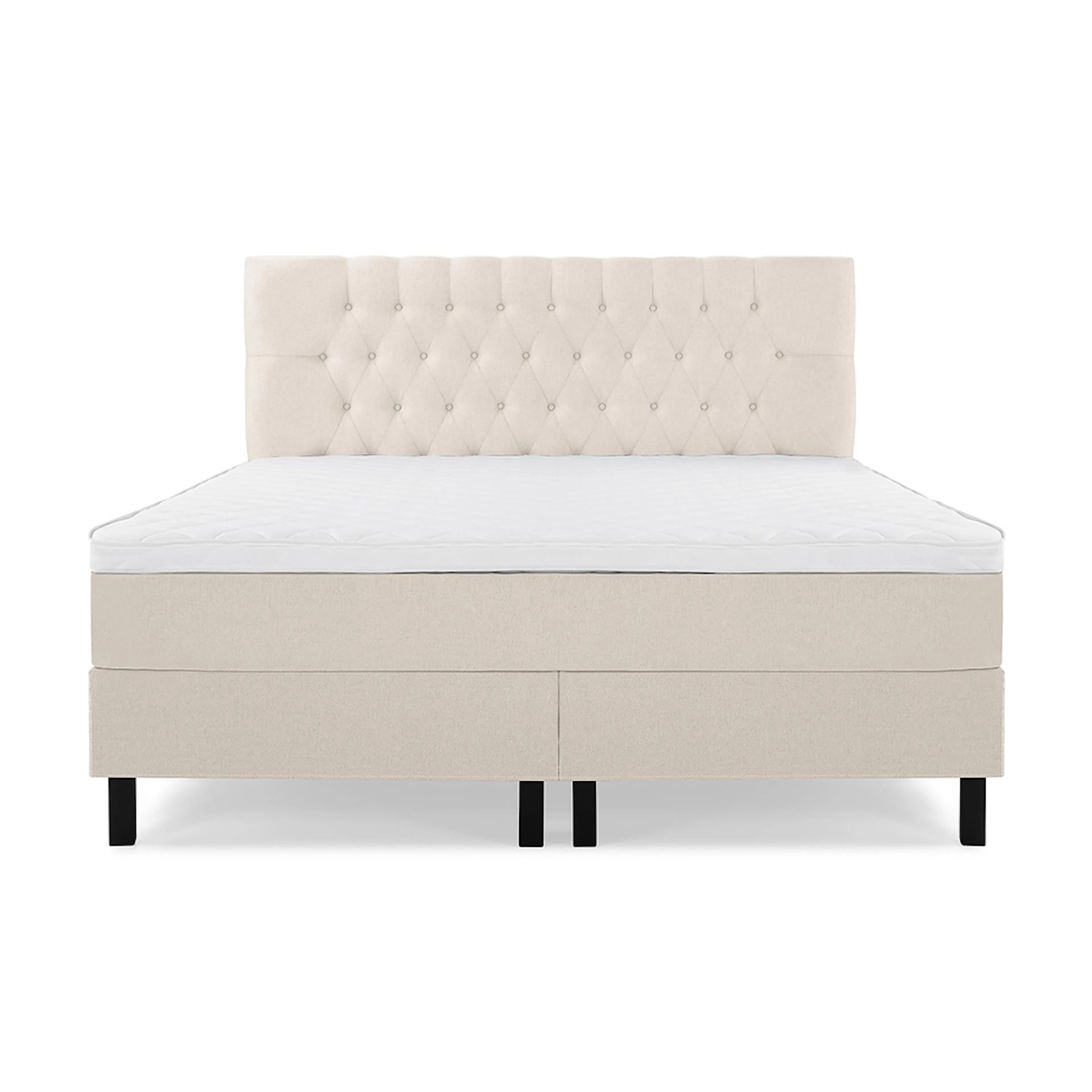 Lucky Komplett Sängpaket 180x200 Skum Diamant Sänggavel Beige, Fast Skum, Utan kuddar