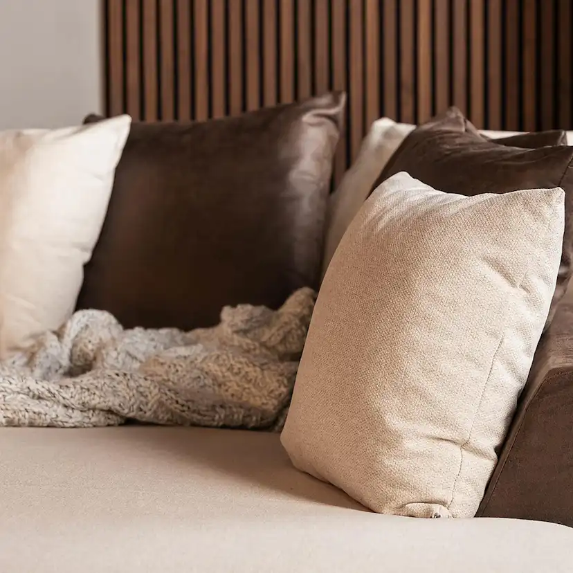 Cuba U-Soffa Divan Vänster inkl Kuvertkuddar Beige/Brun, Väntser