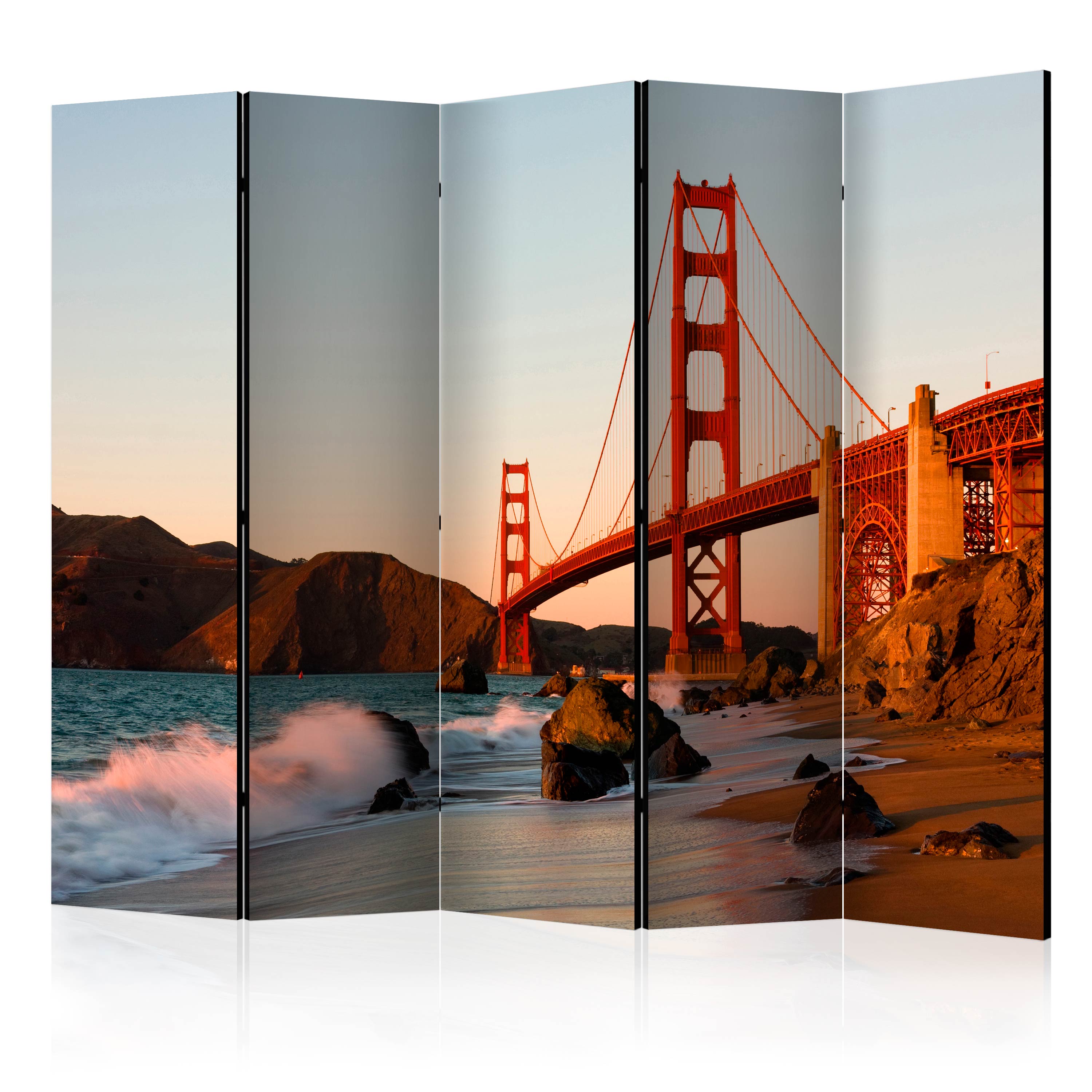 Rumsavdelare Skärmvägg Arkiio Golden Gate Bridge Sunset San Francisco II 225x172 cm