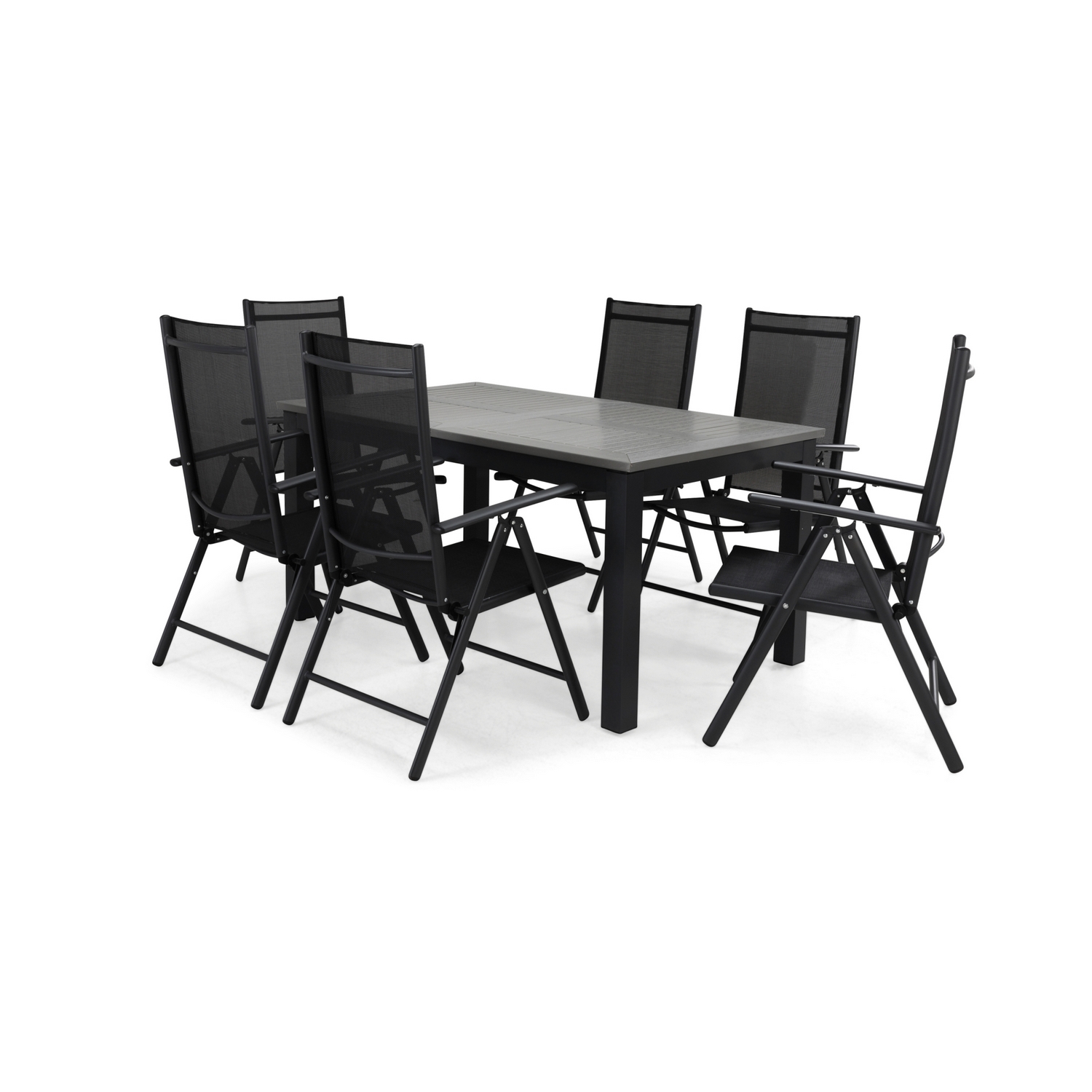 Matgrupp Comfort Garden Monaco 152-210 med 6 Positionsstolar Maggie
