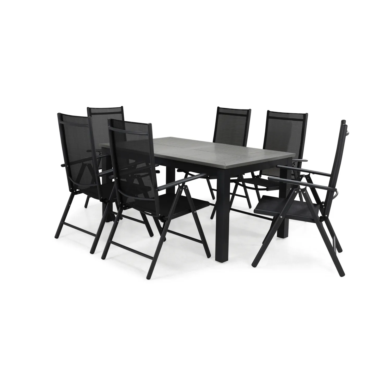 Matgrupp Comfort Garden Monaco 152-210 med 6 Positionsstolar Maggie