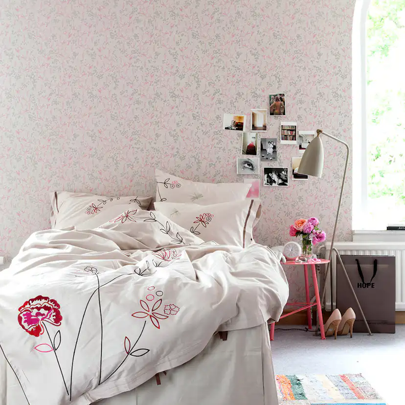 Tapet Mimou Rainbirds Natural/Pink