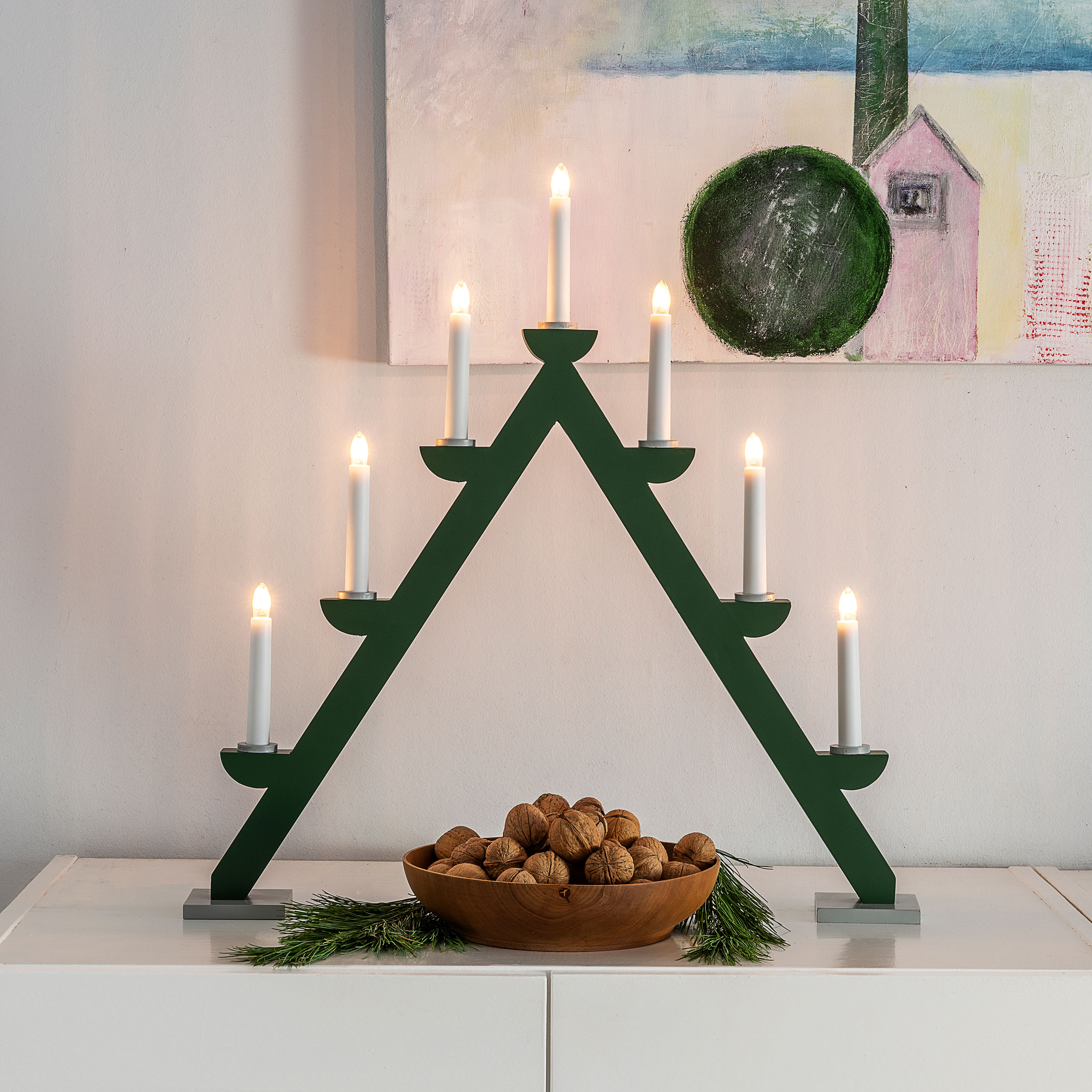 Adventsljusstake Gnosjö Konstsmide Trä 7L