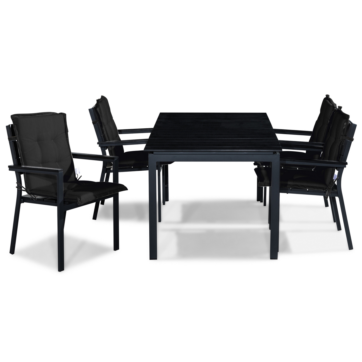 Matgrupp Comfort Garden Tunis 152-210x90 med 4 Stapelstolar