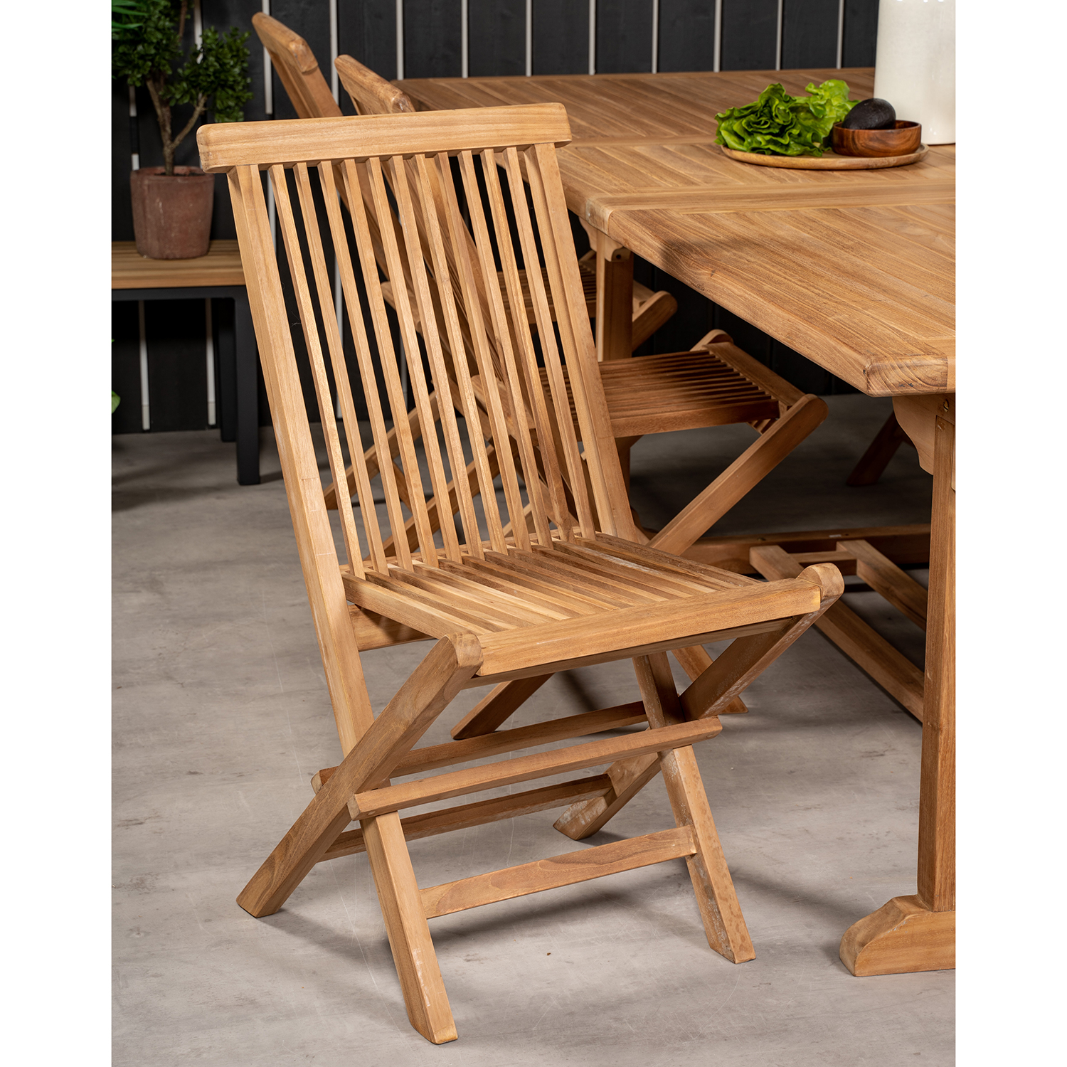 Matgrupp Venture Home Kenya 195-295x110 Teak med 6 Kenya Fällbara Stolar