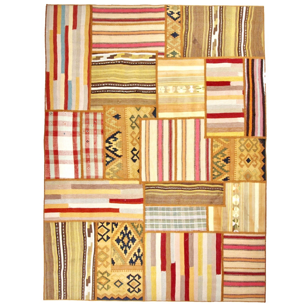 Persisk Patchworkmatta Arkiio Kelim Flerfärgad 154x209