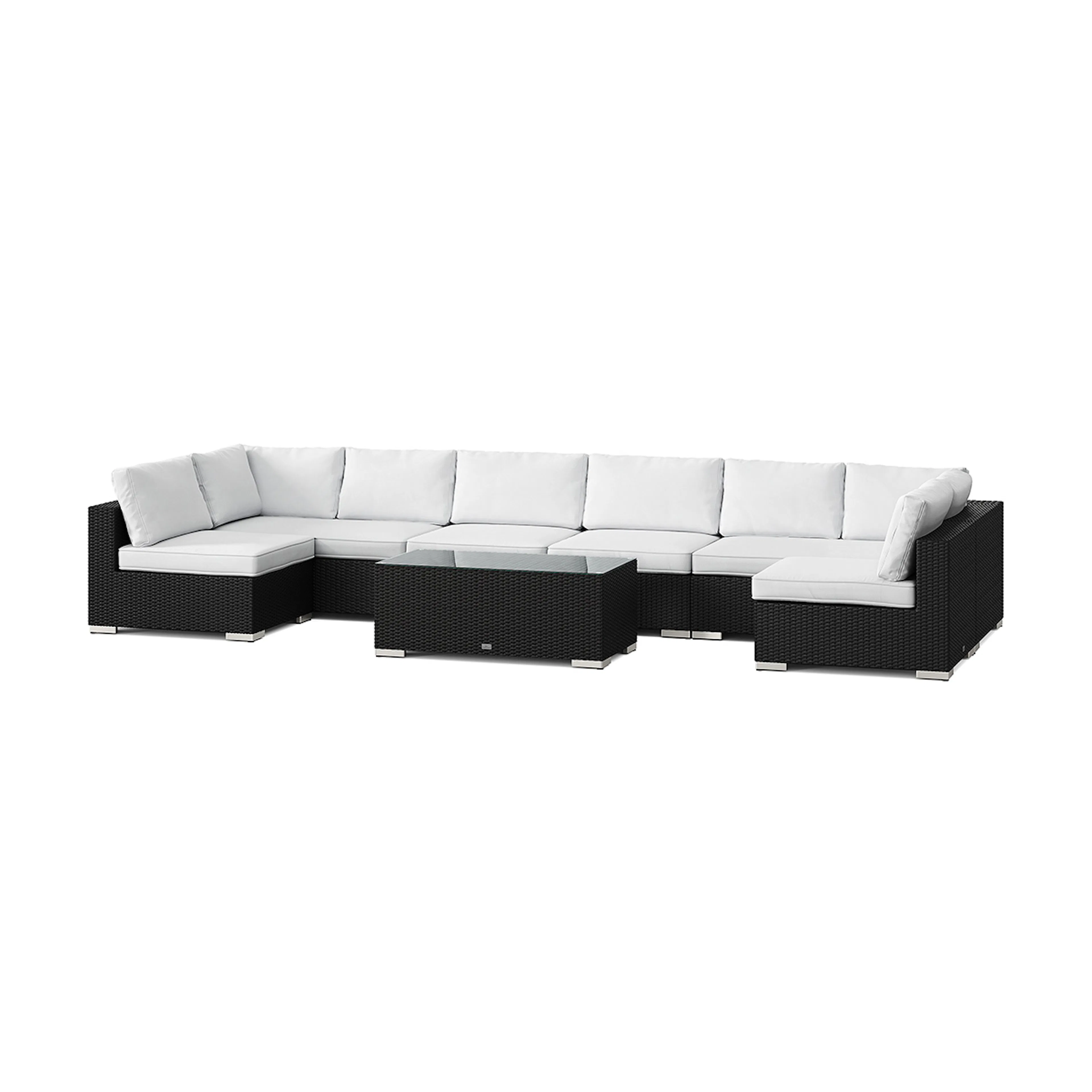 Loungegrupp Comfort Garden Bahamas U-formad utomhus loungegrupp med öppet avslut, 8-sits med bord