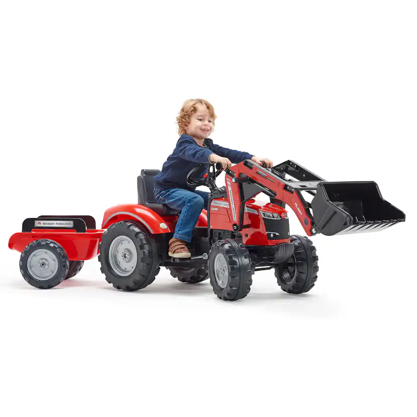 Trampbil FALK Frontlastare med vagn Massey Ferguson