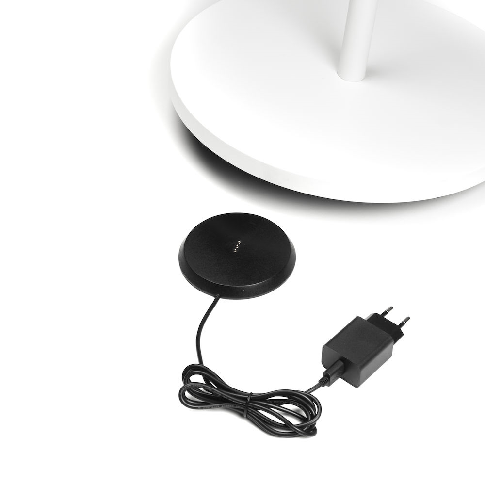 Pomezia golvlampa USB vit Vit