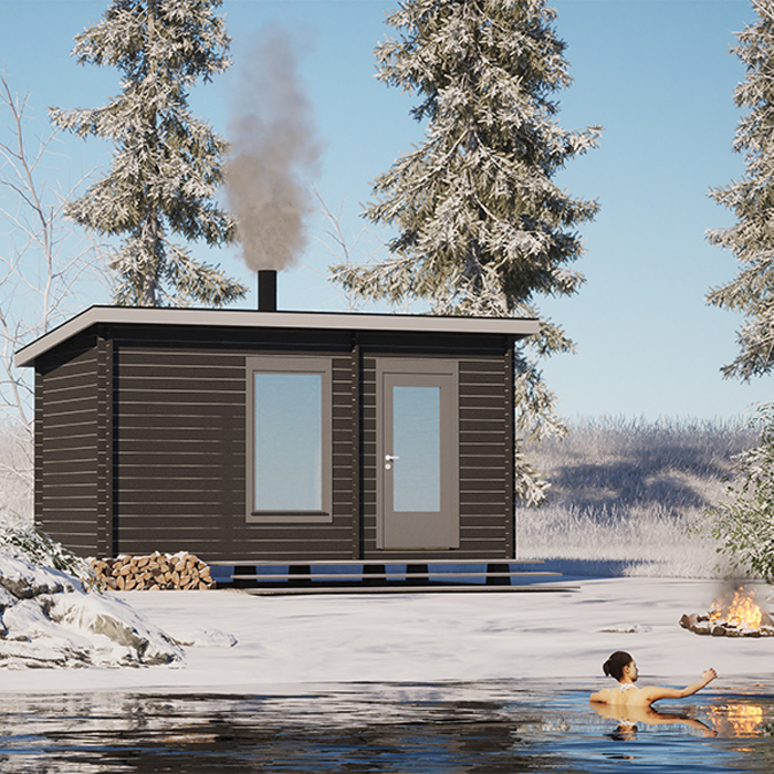 Bastu LP Garden 11,2 m²  Modern Pulpettaktkonstruktion