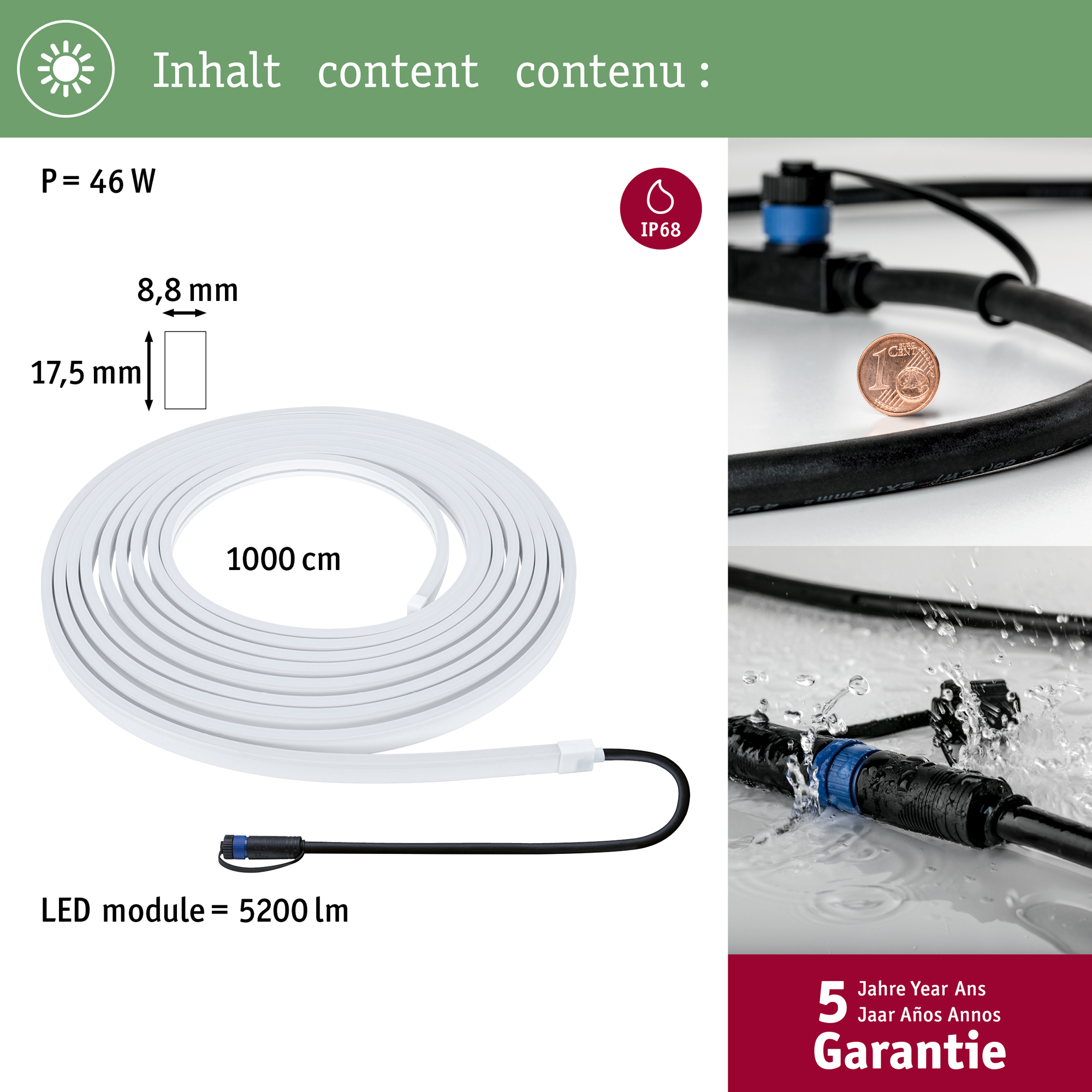 LED-strip Paulmann Smooth Plug & Shine IP67 24V
