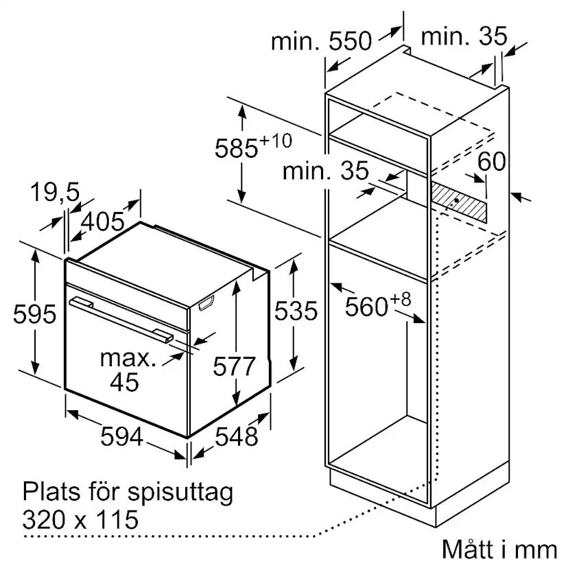 Inbyggnadsugn Siemens HS736G1B1