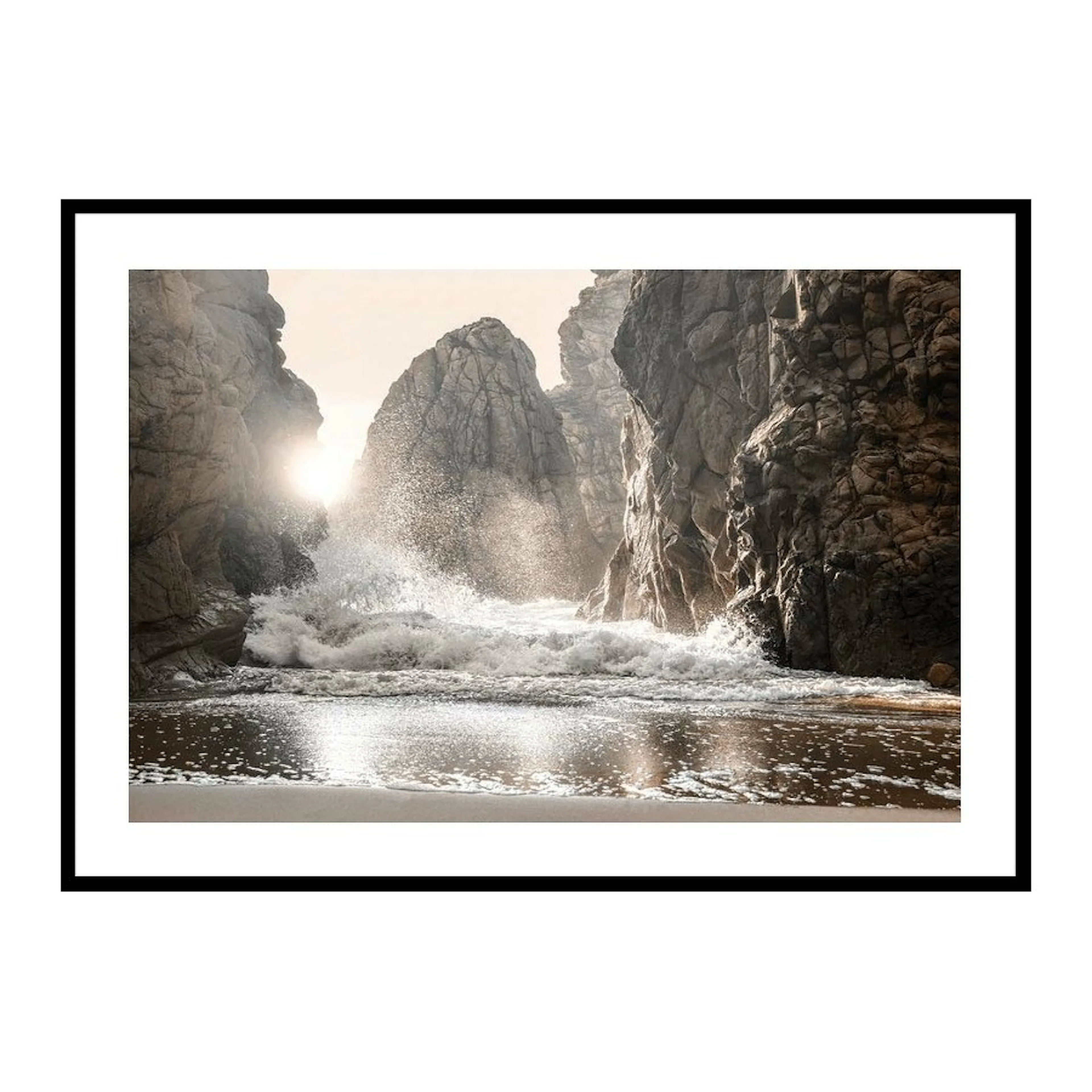 Poster Gallerix Waves Between Rocks