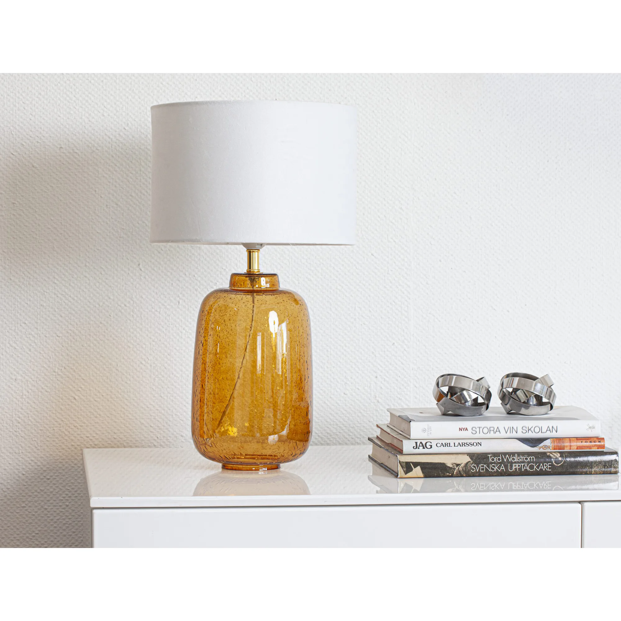 Bordslampa Cottex Blake H46 cm Glasfot med Sammetsskärm