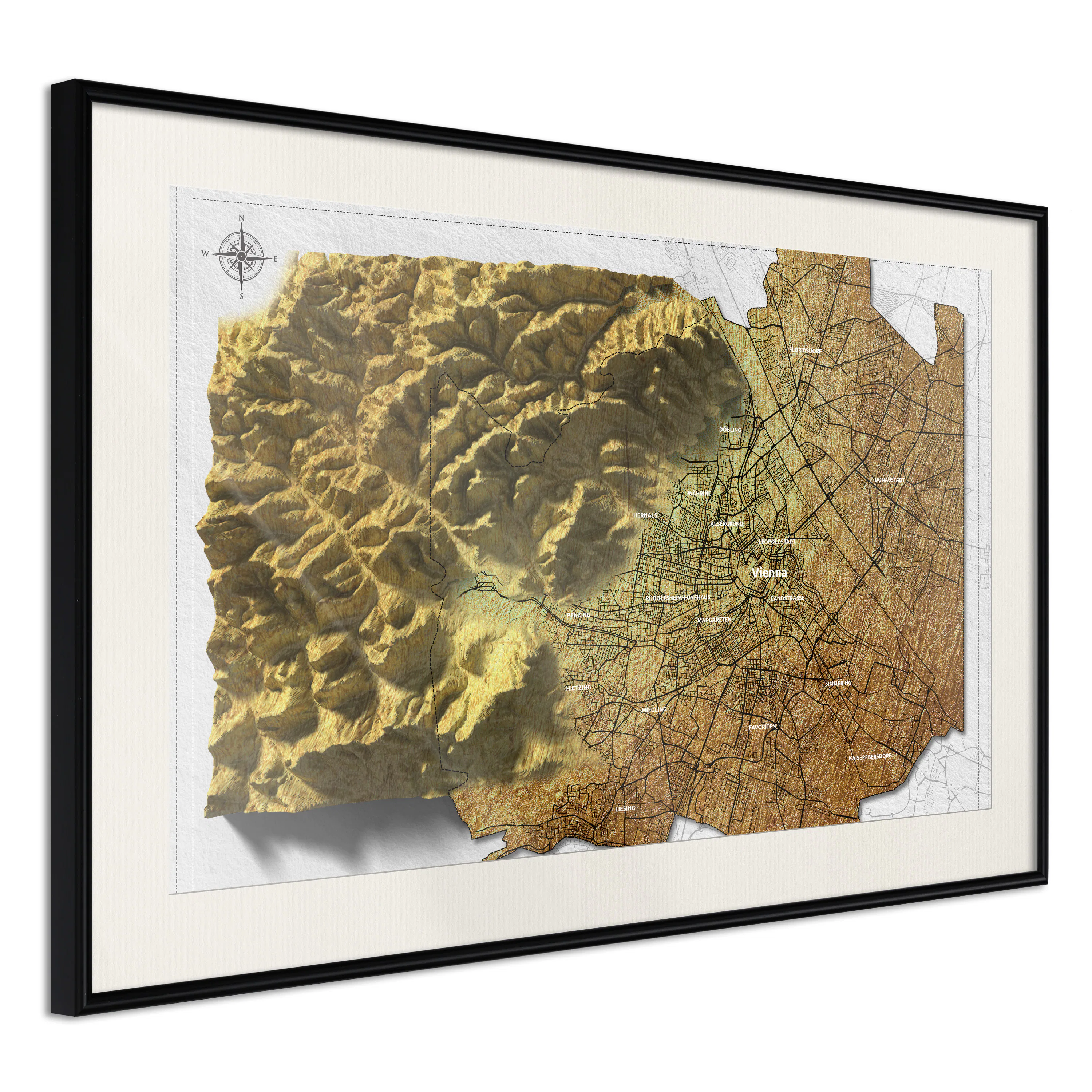 Poster Artgeist Affisch Isometric Map Vienna