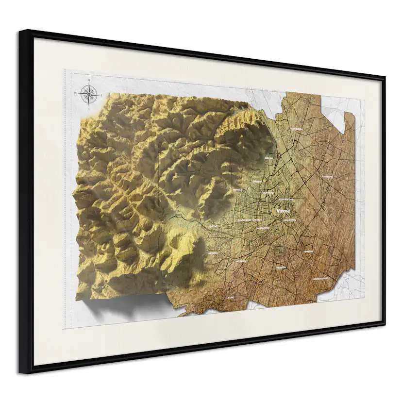 Poster Artgeist Affisch Isometric Map Vienna