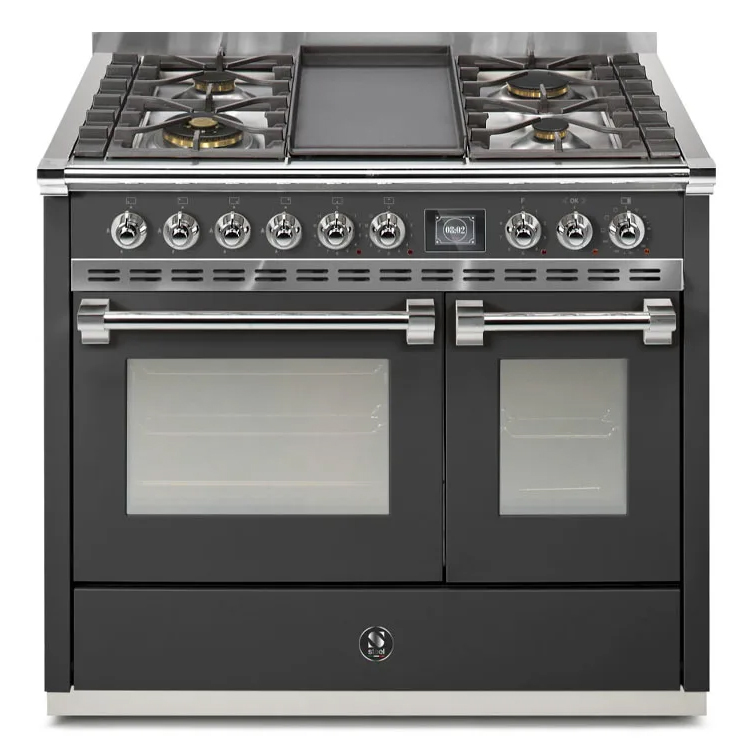 Gasolspis Steel Ascot Combi-Steam Svart 100 cm med BBQ och Ångfunktion