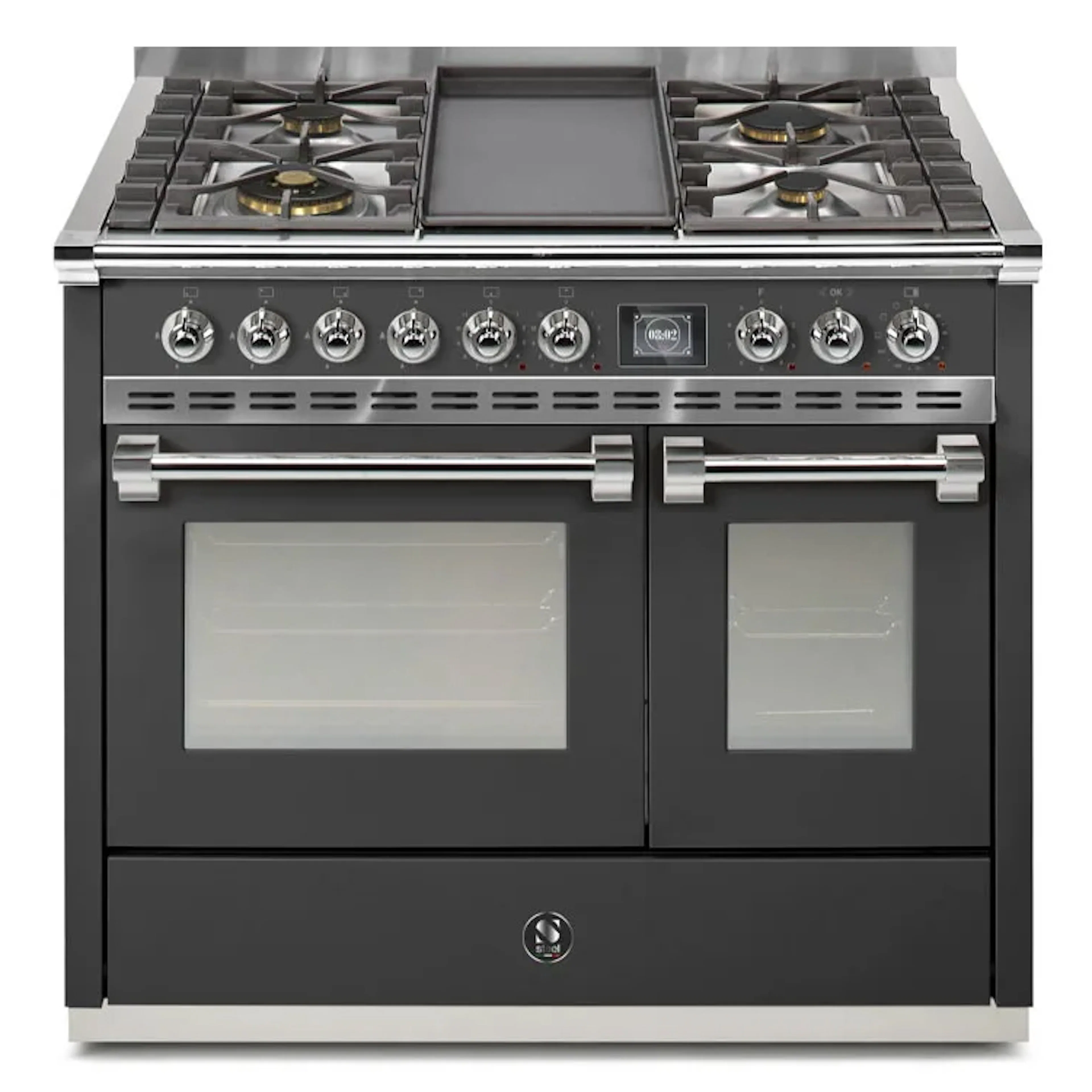 Gasolspis Steel Ascot Combi-Steam Svart 100 cm med BBQ och Ångfunktion