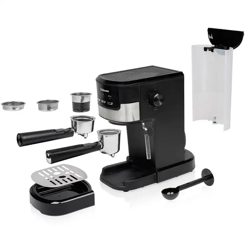 Espressomaskin Tristar CM-2278 med Mjölkskummare, Svart
