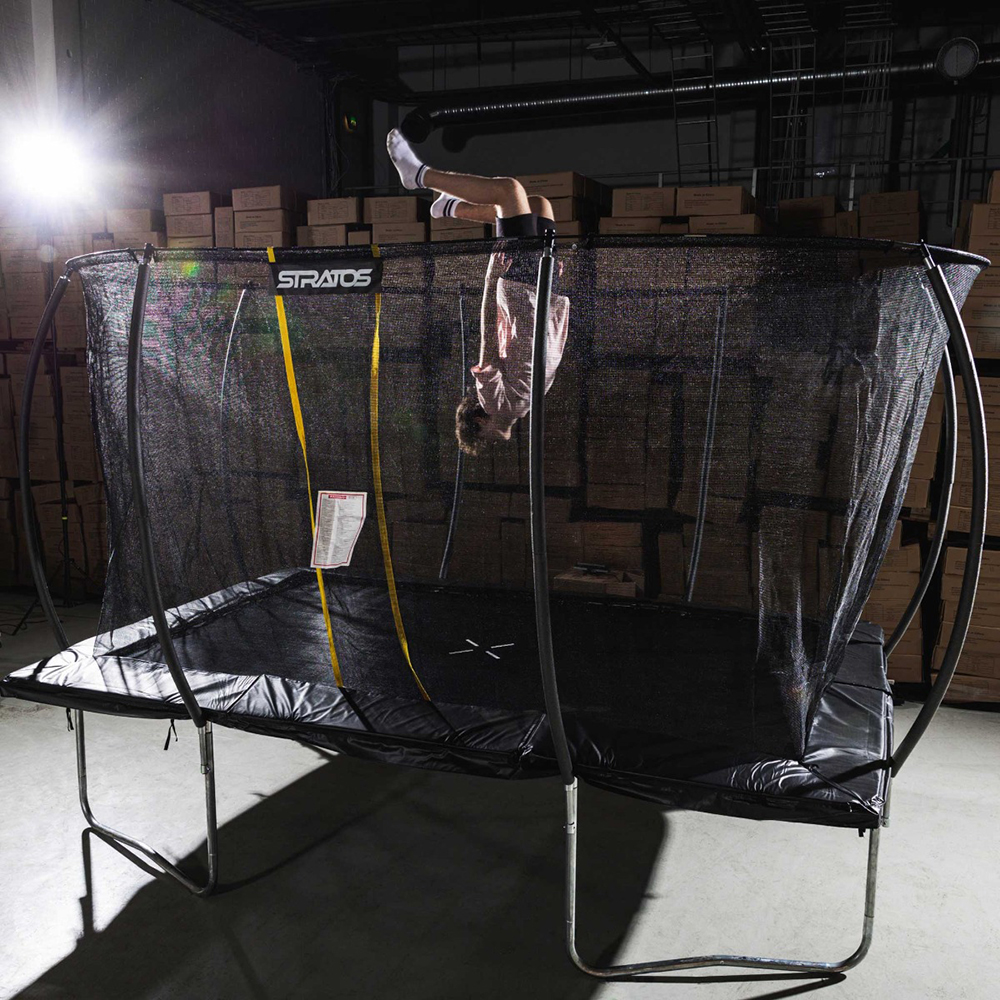 Studsmatta Stratos Rektangulär med Skyddsnät