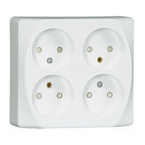 Vägguttag Malmbergs Inex Utanpåliggande 4-Vägs utan Jord