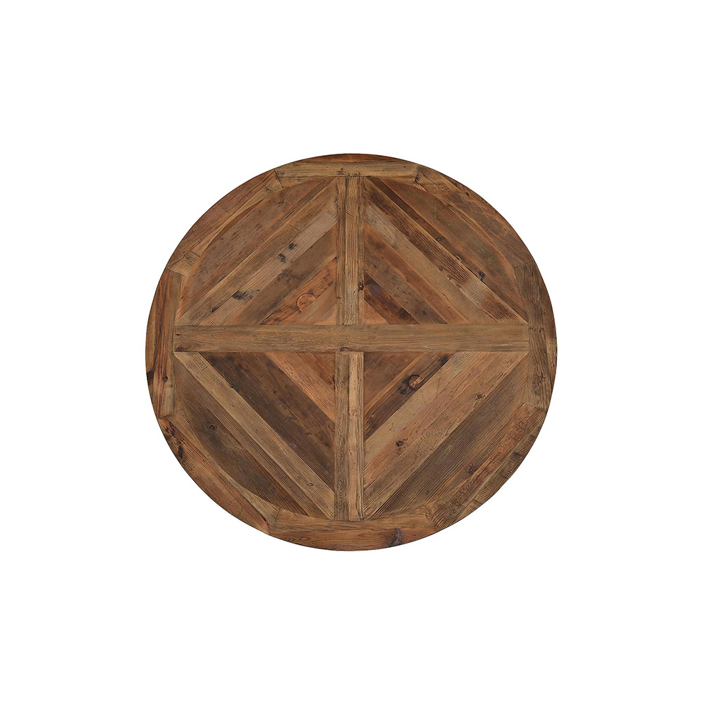 Matgrupp Manor House Lyon Runt Matbord Ø150 cm & 6 Tuva Stolar Trä/Brun Almträ