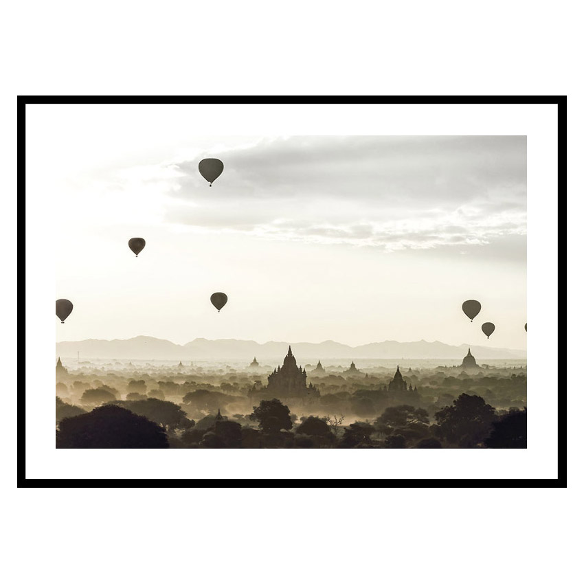 Poster Gallerix Air Balloons Over Tempel