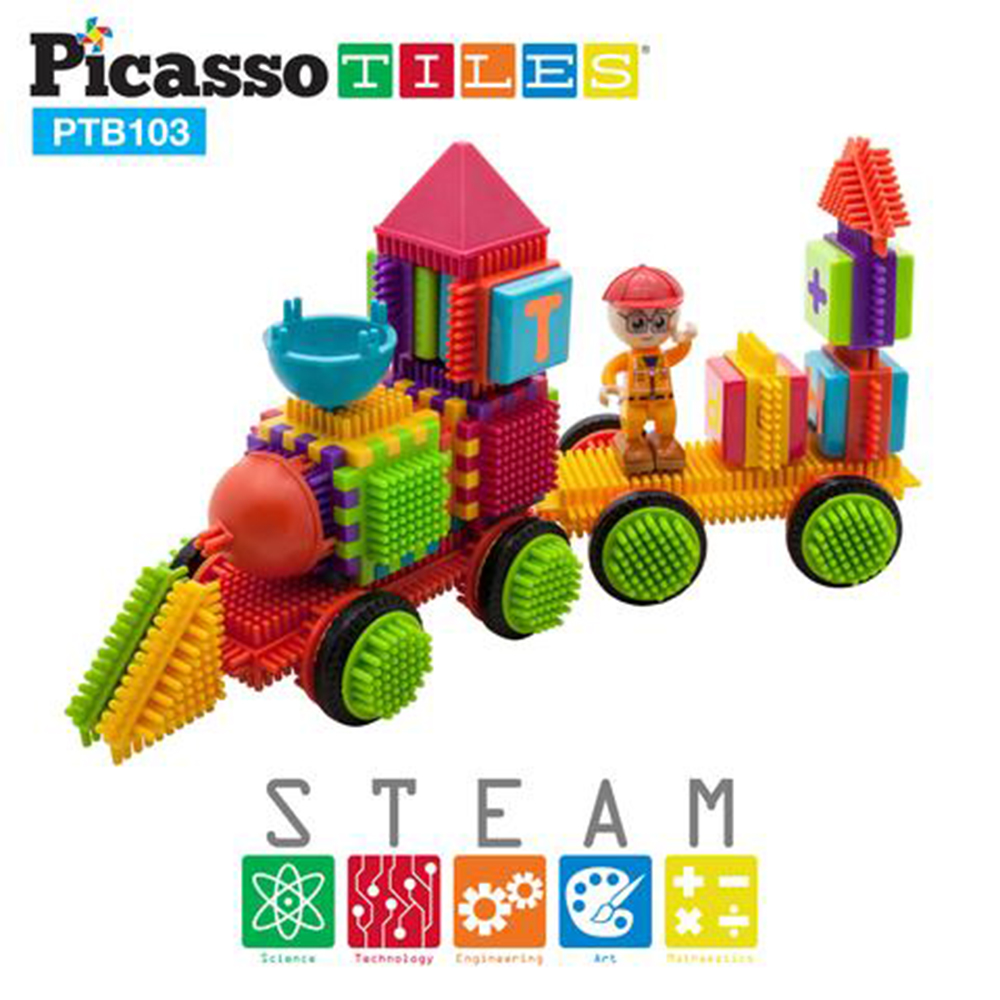 Byggbitar Picasso Tiles Bristle Blocks 103 Bitar Tåg