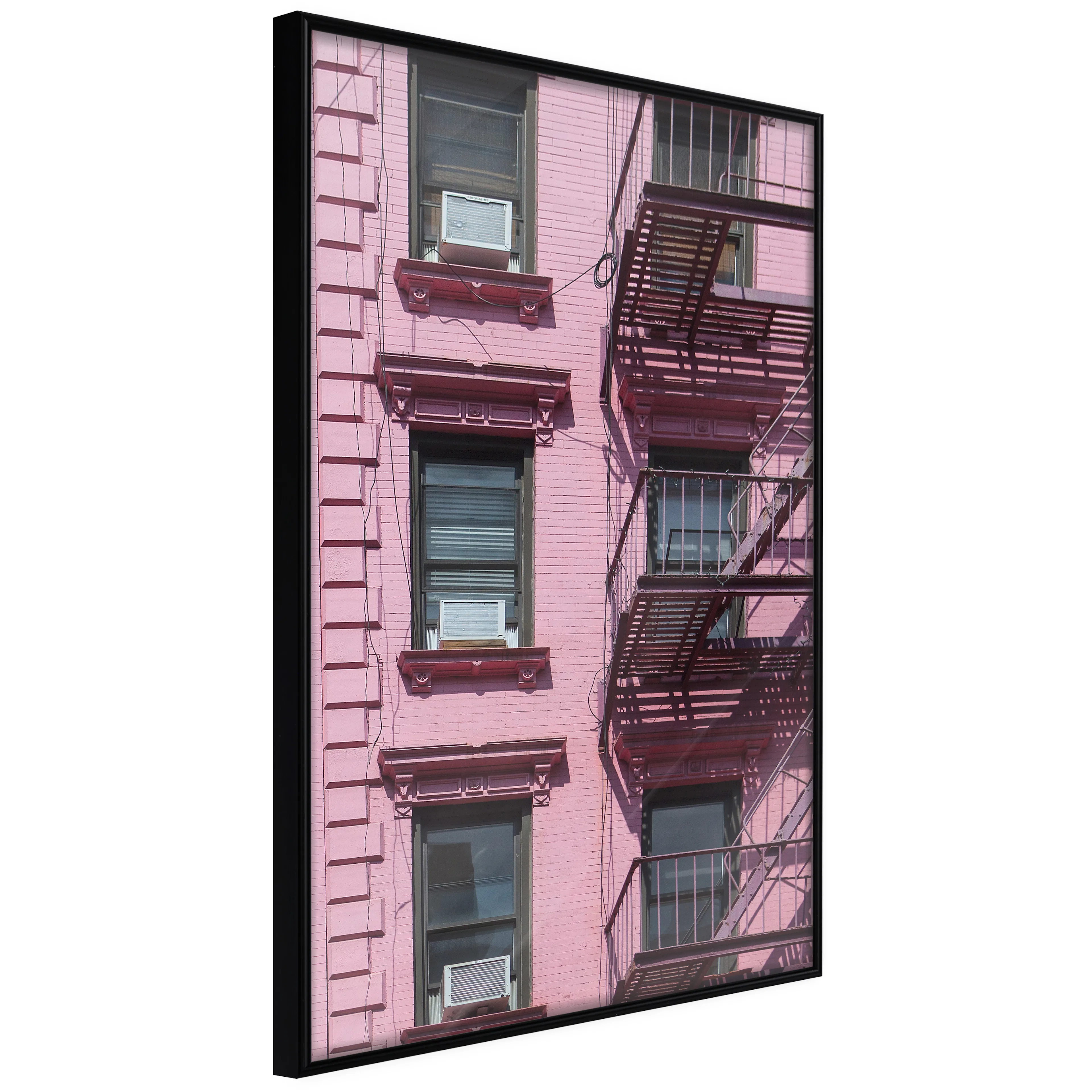 Affisch - Fire Stairs [Poster] 20x30 Svart ram, 20x30 cm