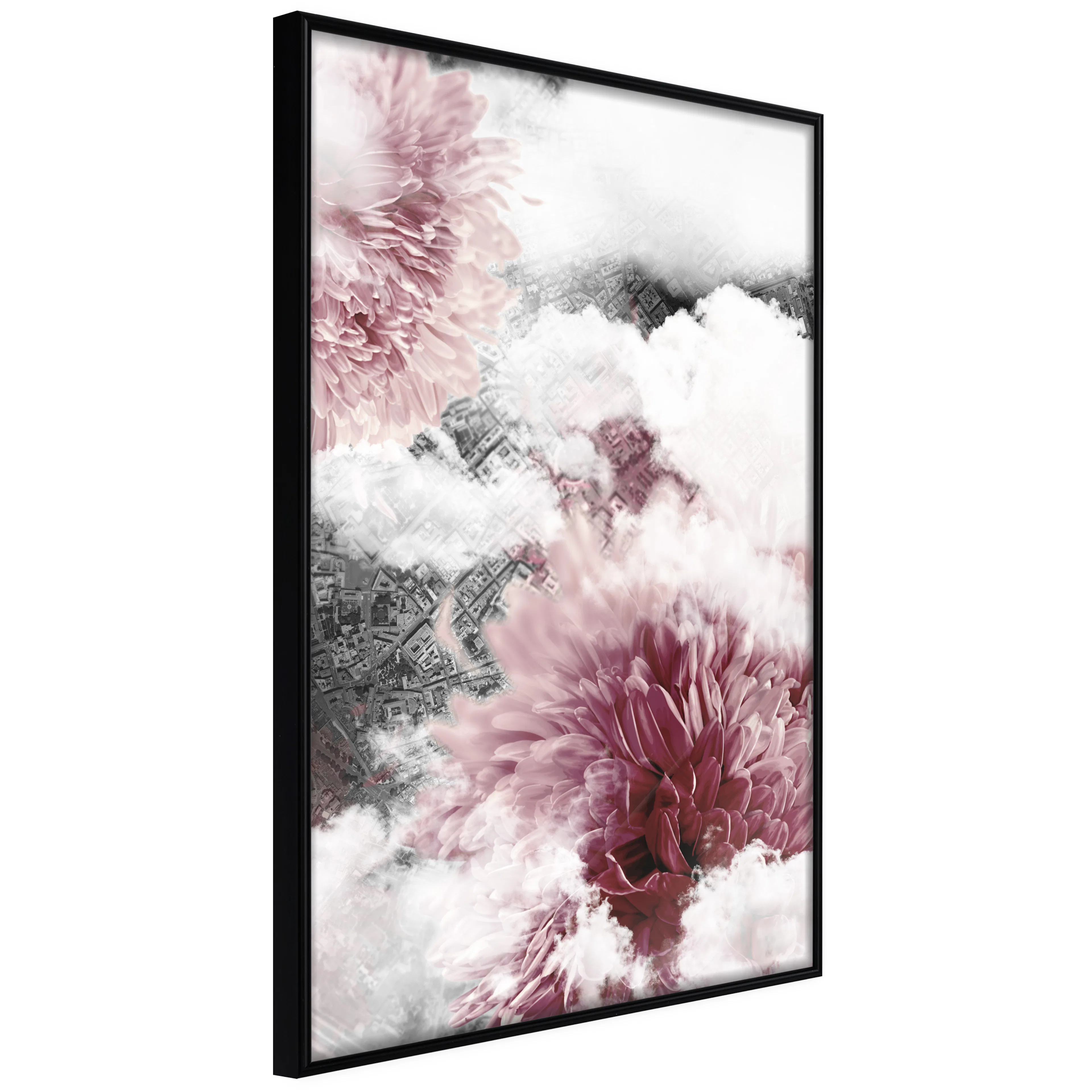 Affisch - Flowers in the Clouds [Poster] 20x30 Svart ram, 20x30 cm