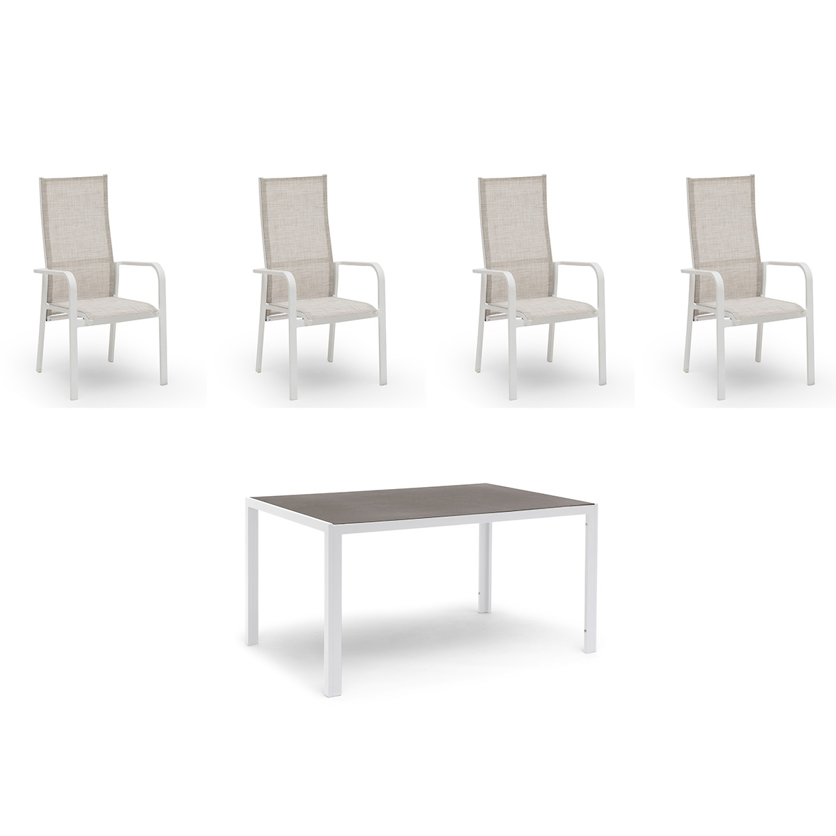 Matgrupp Utomhus Hillerstorp Hånger 4st Positionsfåtöljer med Trädgårdsbord 90x140 cm