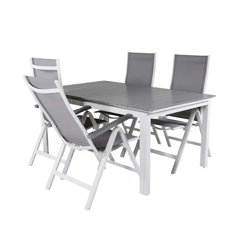 Matgrupp Venture Home Lova 160 Vit med 4 Aleyna Positionsstolar