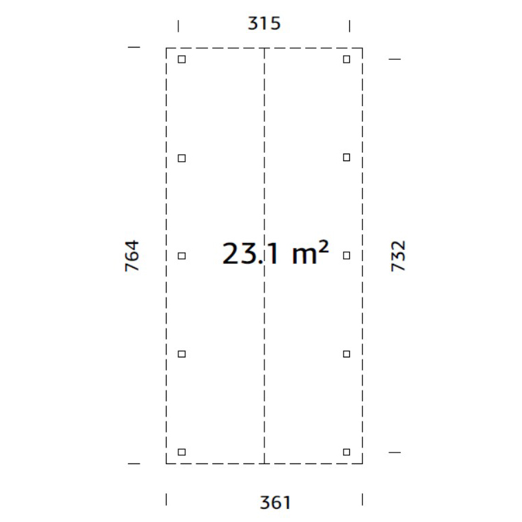 Carport Palmako Robert 23,1 m2