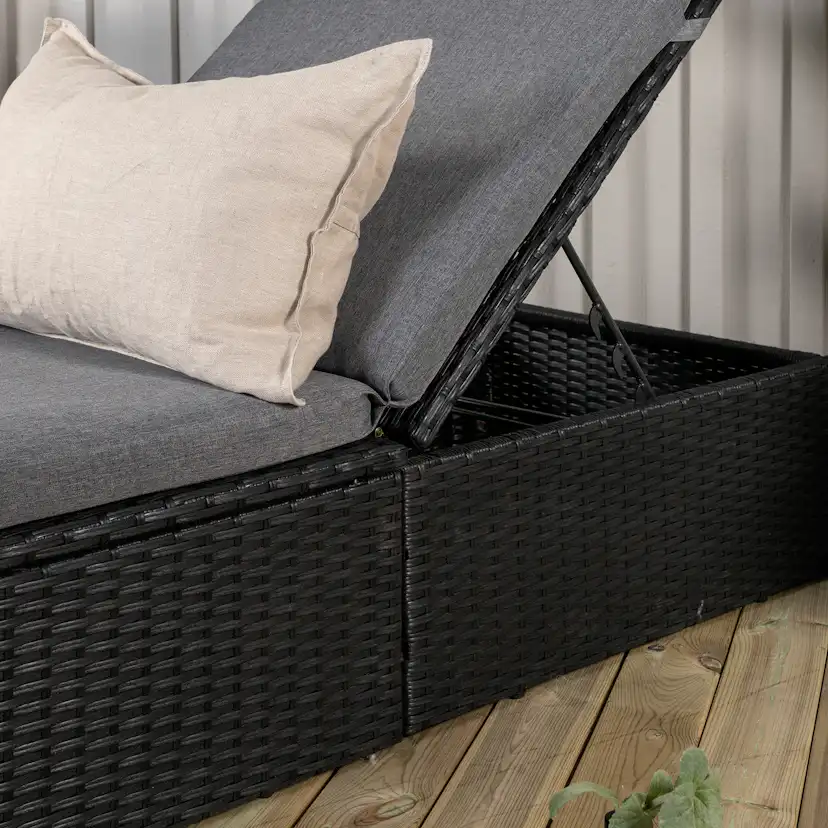Solsäng Venture Home Quad Svart Konstrotting Utomhus