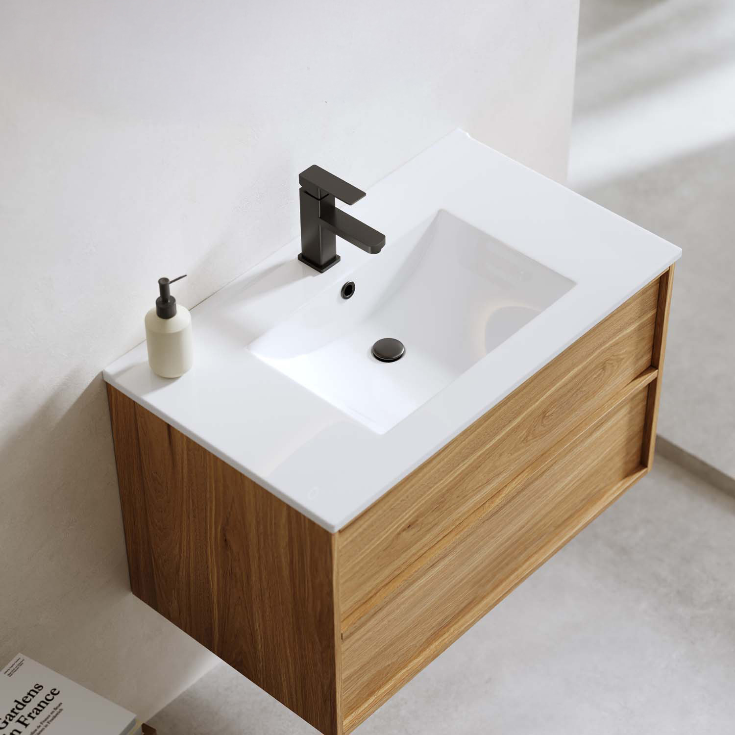 Tvättställsskåp Bathlife Charm med Tvättställ och Spegel Skina