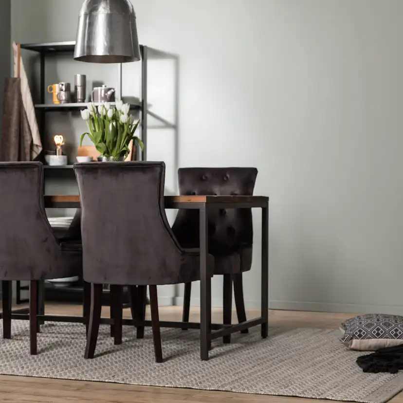 Matgrupp Bloomington Wilmer Rektangulär 140 cm med 4 Viktoria Matstol Sammet