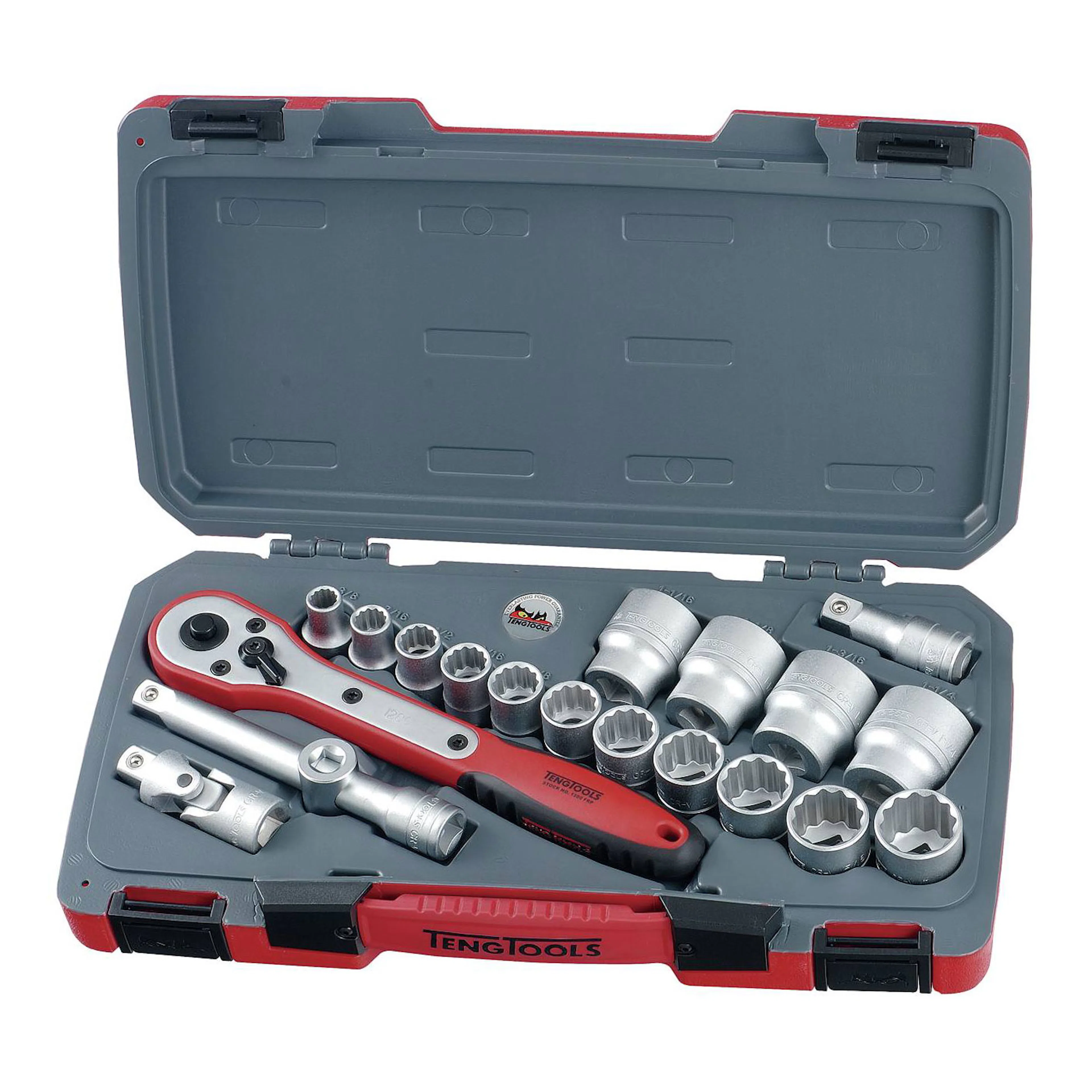 Hylsnyckelsats med 1/2 tum fyrkantsfäste Teng Tools T1220AF