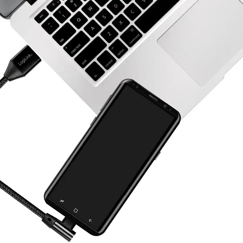 Vinklad USB-C-kabel LogiLink USB 2.0 Max 15W 0,3 m