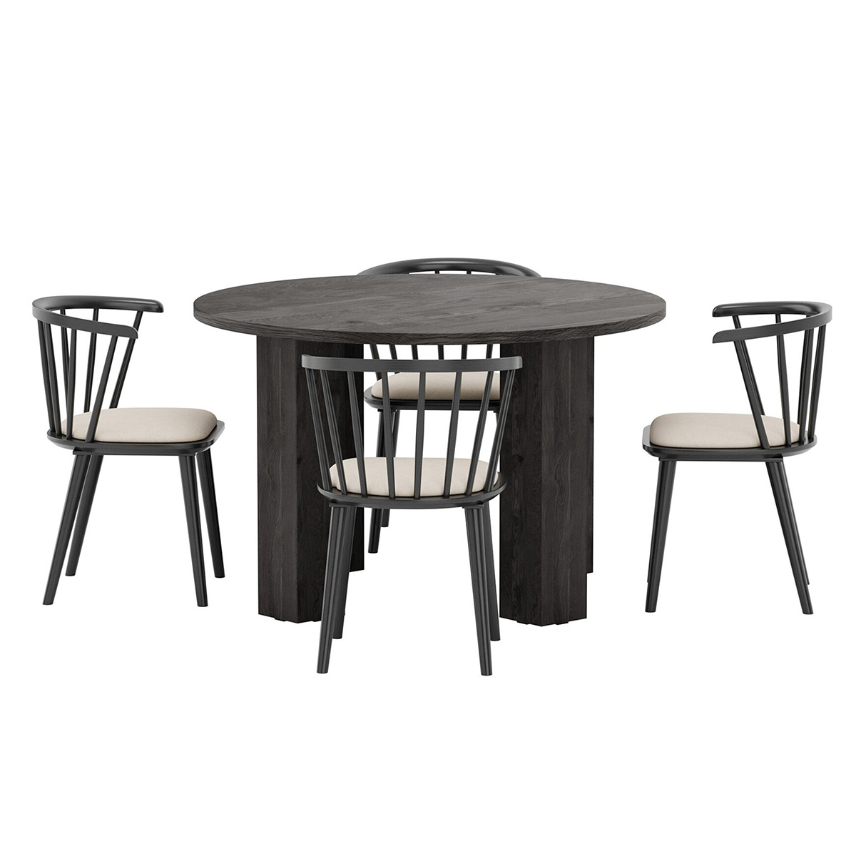 Matgrupp Venture Home Juno  Ø120 cm med 4st Bobby Stolar