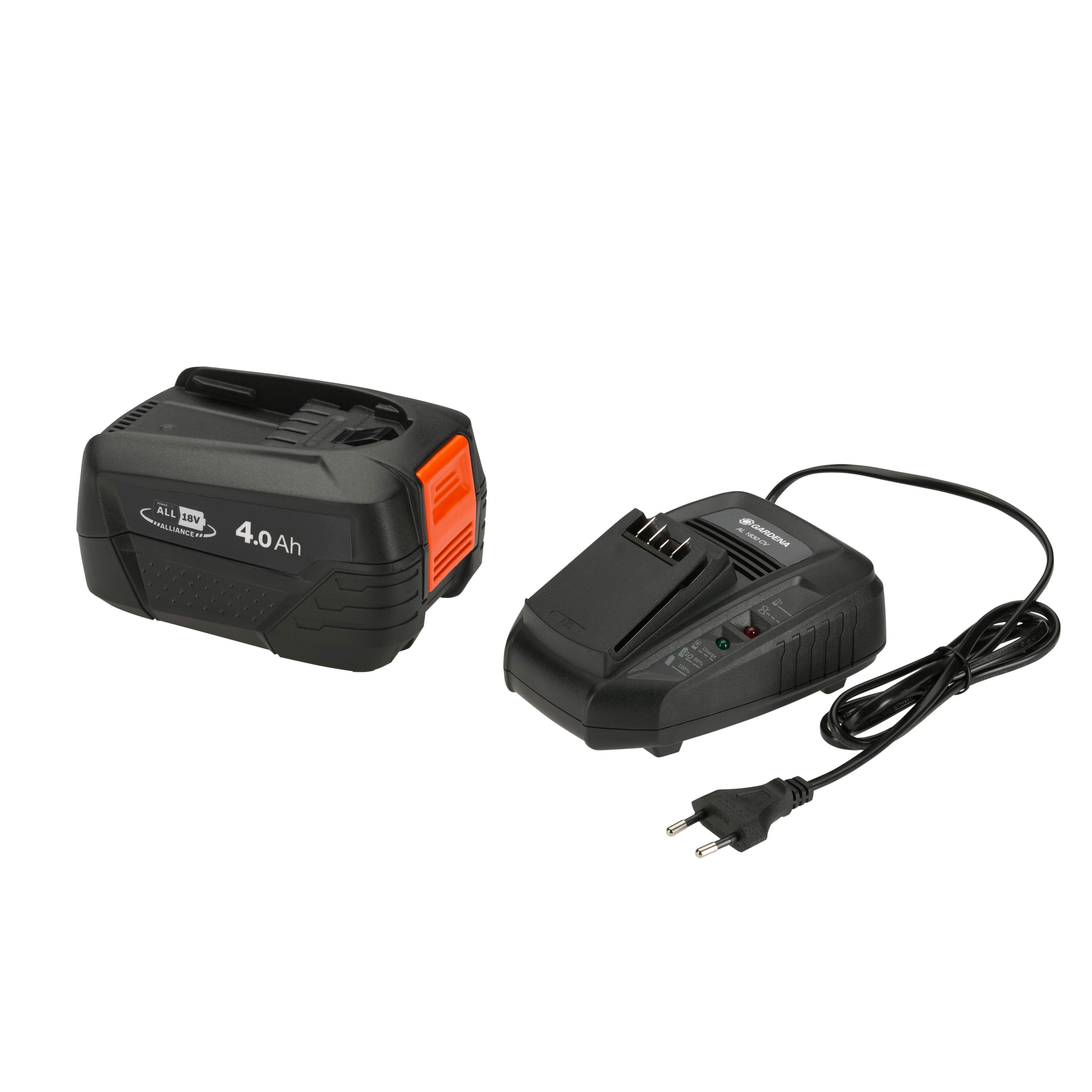 Startkit Gardena P4A 18V/72 + AL 1830 4,0Ah batteri + snabbladdare