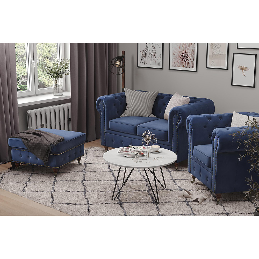 Chesterfield Deluxe Fåtölj Petrolblå