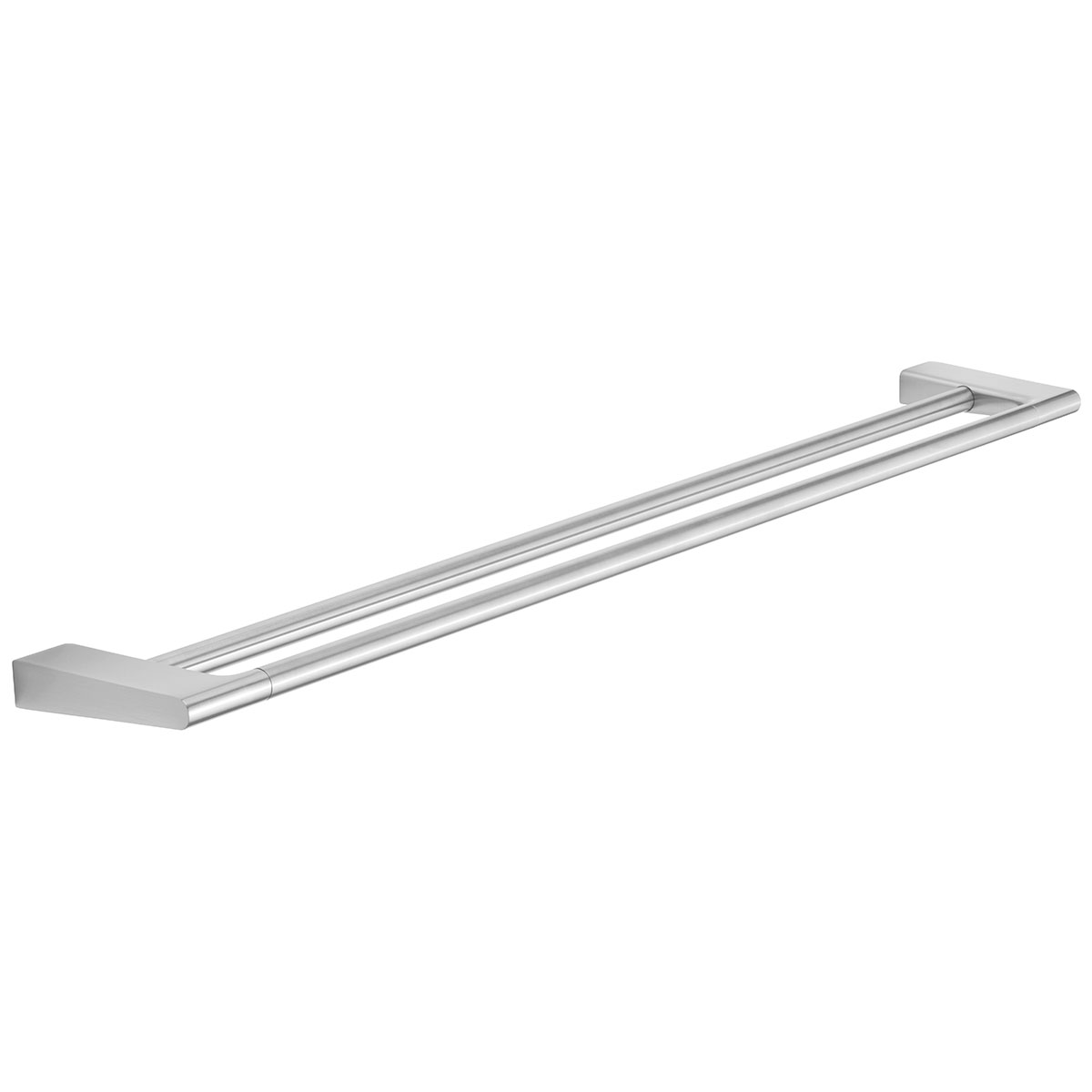 Handduksstång 810 mm borstat stål dubbel Borstad stål