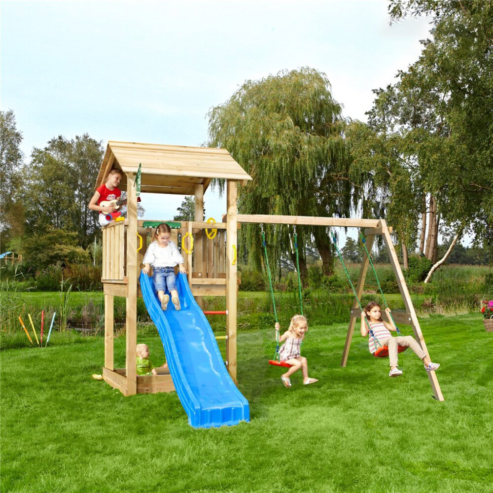 Lektorn Jungle Gym Casa inkl. Swing Modul X'tra och rutschkana