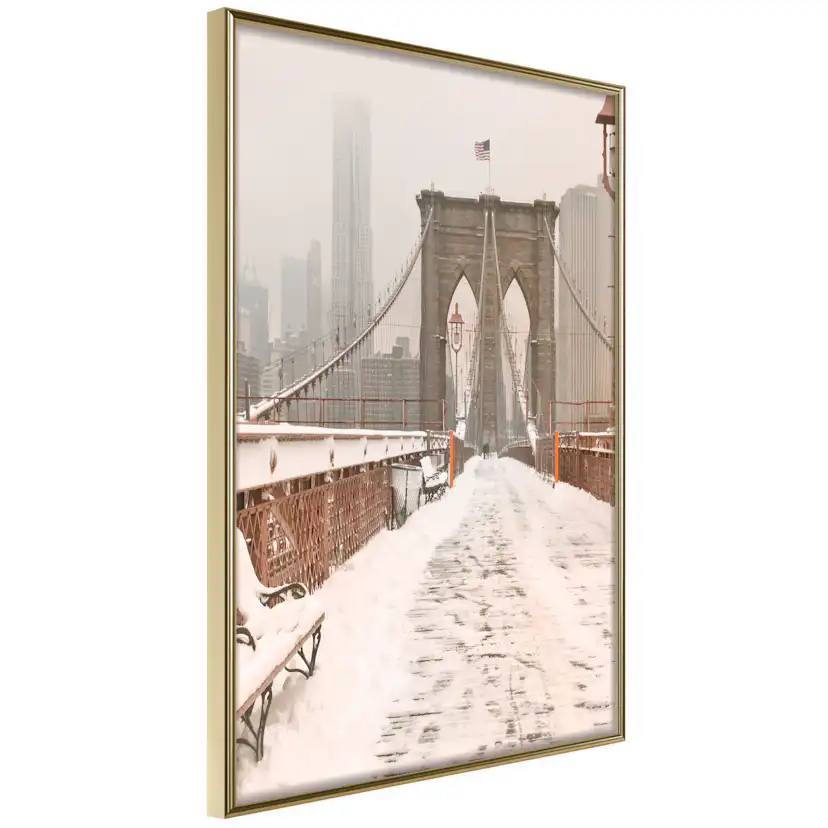 Poster Artgeist Affisch Brooklyn Bridge in Sepia