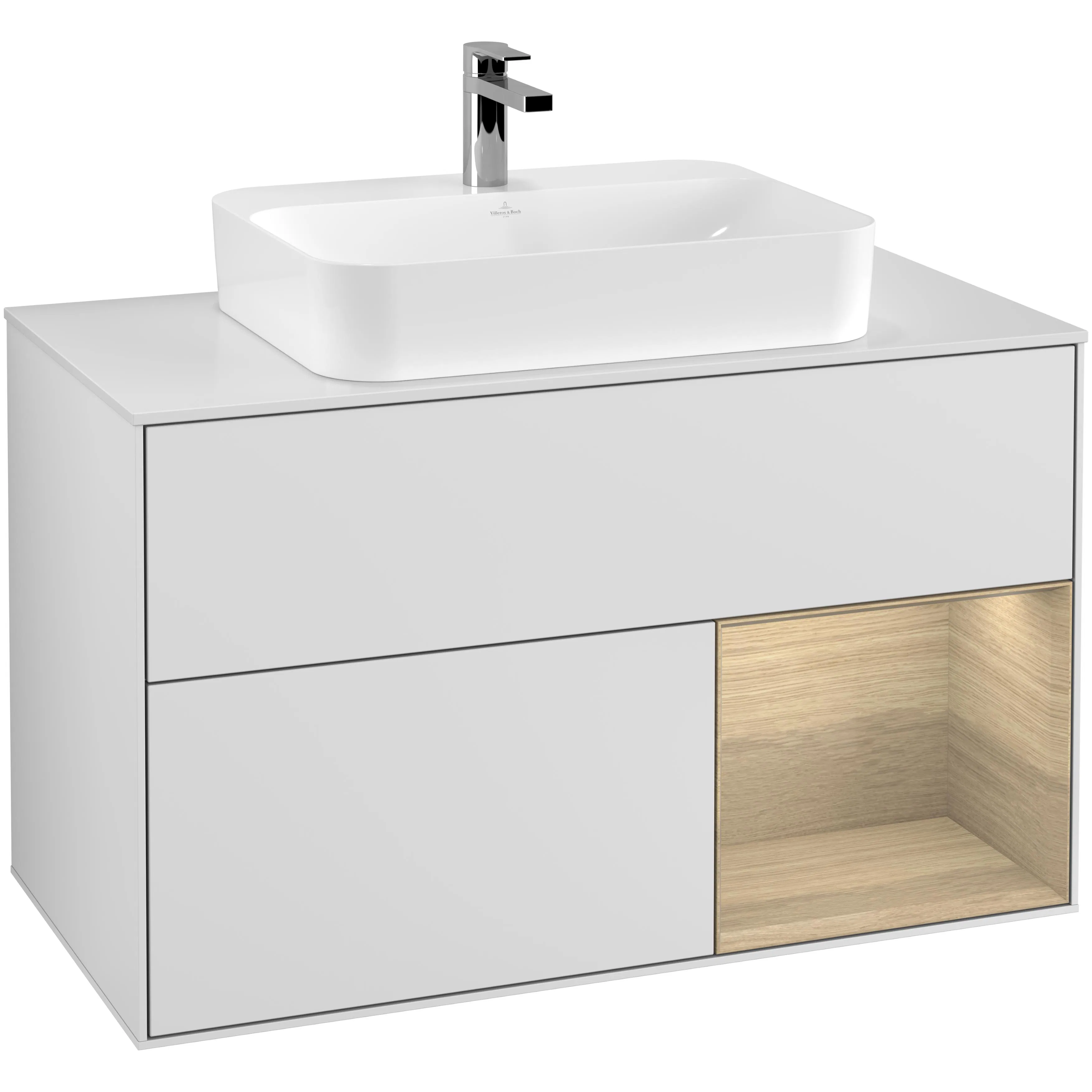 Tvättställsskåp Villeroy & Boch Finion med 2 Lådor Hylla och Bänkskiva för Ytmonterat Tvättställ