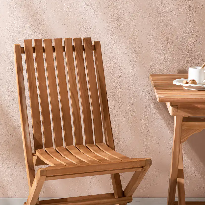 Cafégrupp Venture Home Ghana 70x70 med 2 Ghana Fällbara Trädgårdsstolar Utomhus