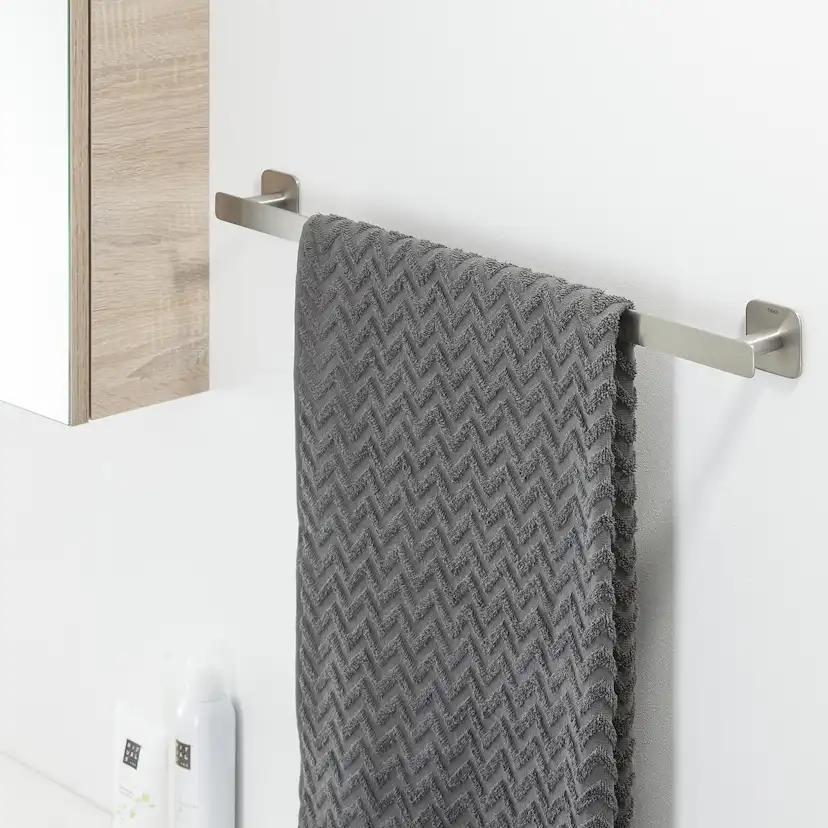 COLAR Handduksstång 60 cm mattborstad självhäftande - TIGER Mattborstad Krom